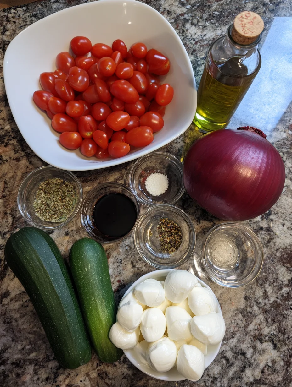 Fresh Cucumber Caprese Salad