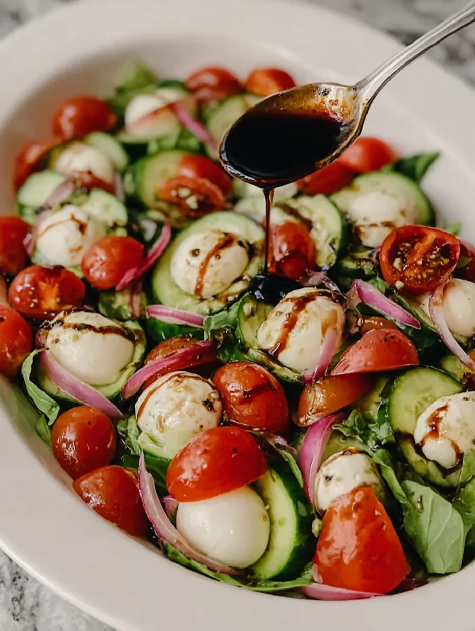 Fresh Cucumber Caprese Salad