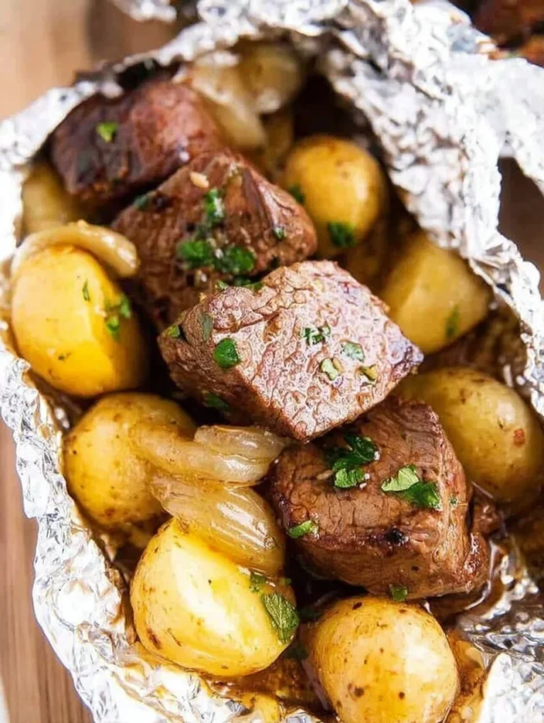 Garlic Butter Steak and Potato Foil Packets