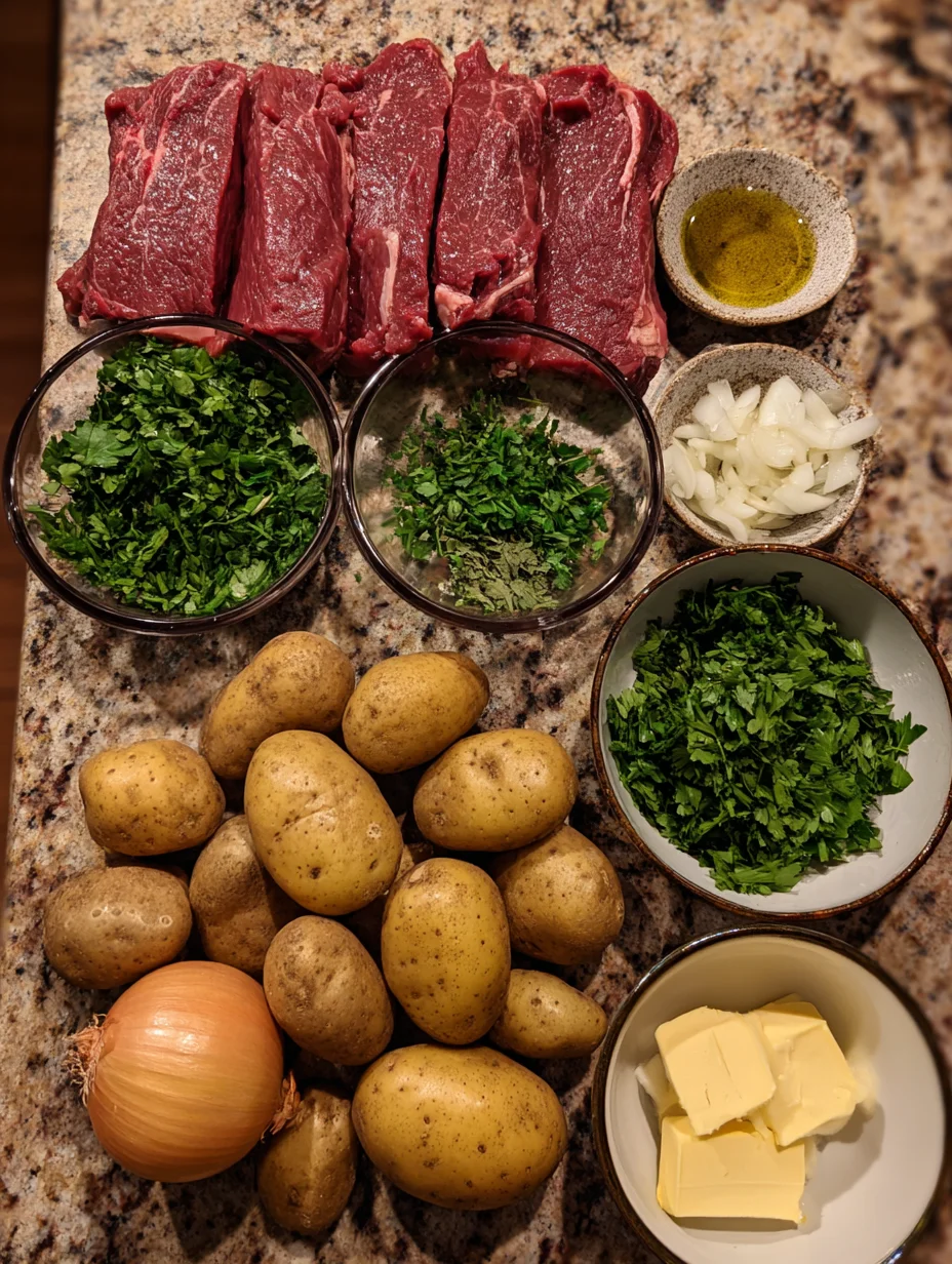 Garlic Butter Steak and Potato Foil Packets