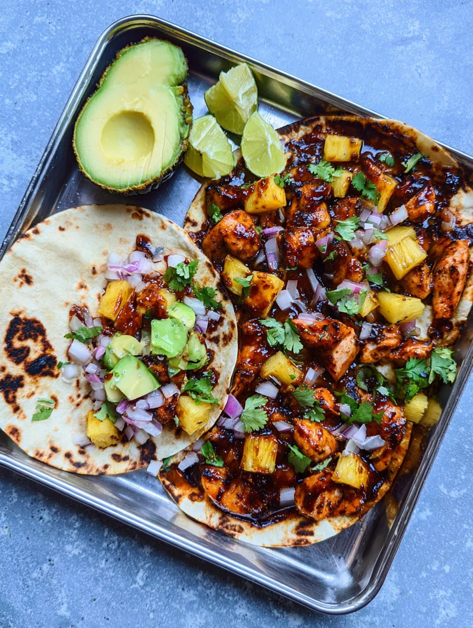 One Pan Chicken & Pineapple Tacos