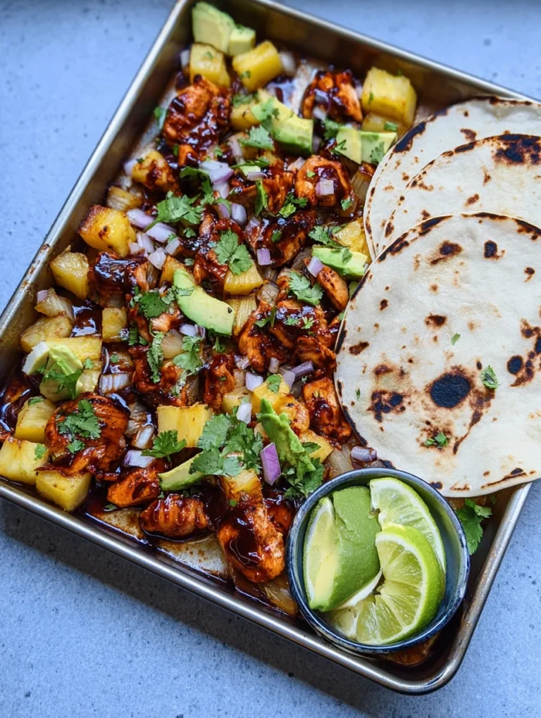 One Pan Chicken & Pineapple Tacos