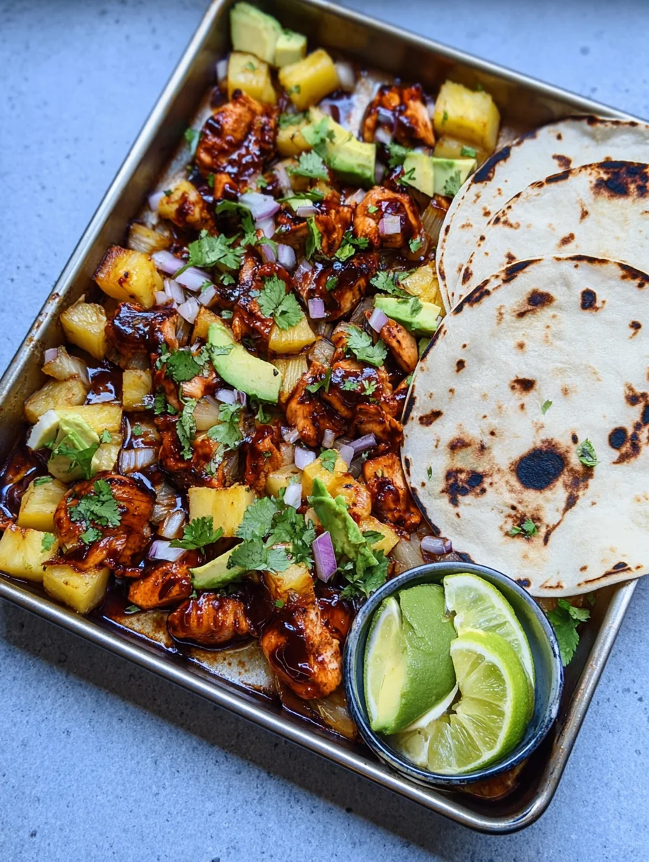 One Pan Chicken & Pineapple Tacos