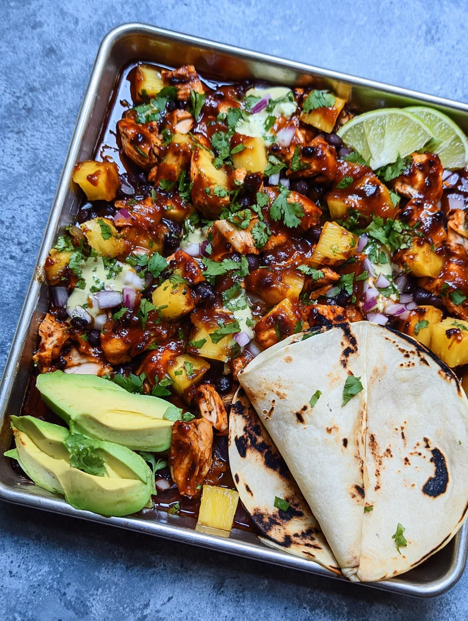 One Pan Chicken & Pineapple Tacos