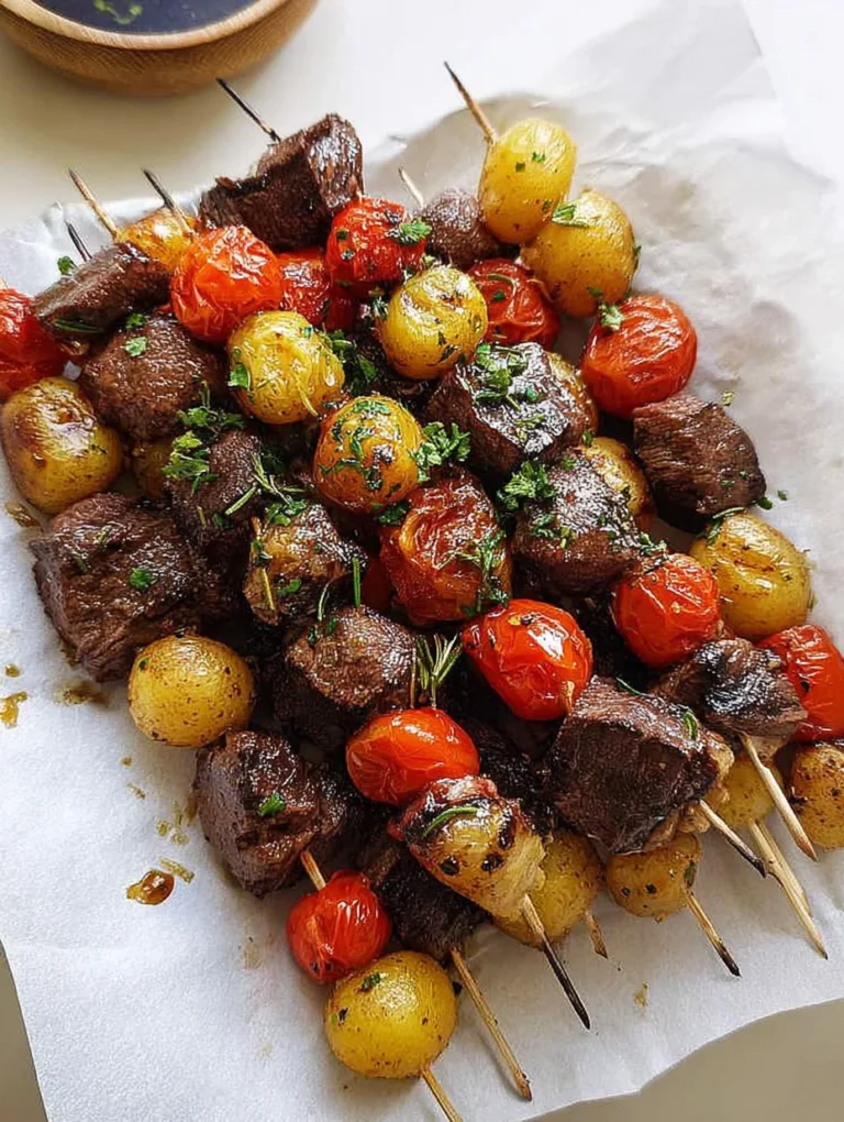 Rosemary Garlic Steak Kebabs