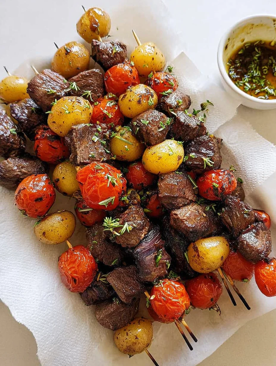 Rosemary Garlic Steak Kebabs