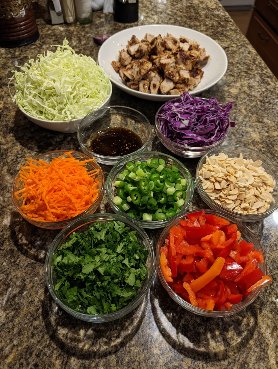 Sesame Chicken Cabbage Crunch Salad