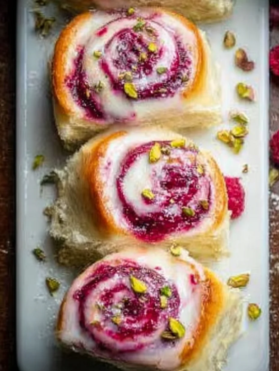 Raspberry and Rose Cheesecake Buns